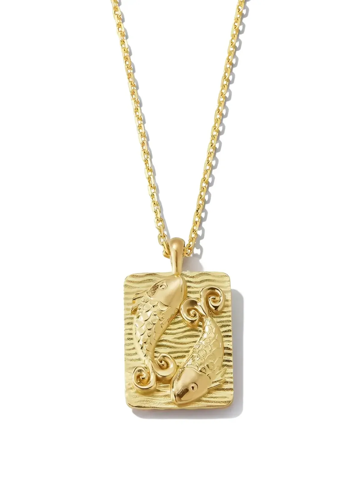 David Webb Pisces Zodiac ダイヤモンド付き 18K イエローゴールド ペンダントネックレス - 画像1