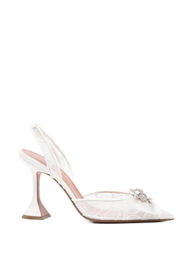 Amina Muaddi Amina Muaddi Rosie lace-embellished slingback pumpsの商品画像