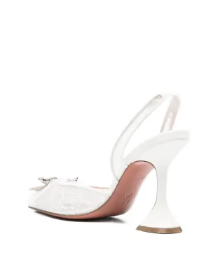 Amina Muaddi Rosie lace-embellished slingback pumps - サムネイル3