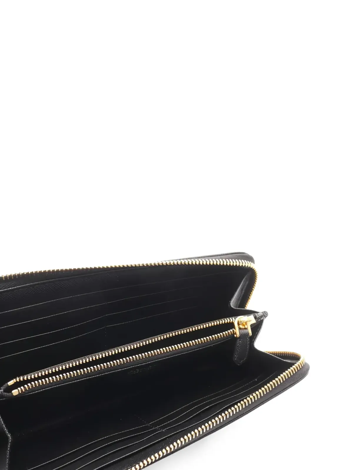 Prada Pre-Owned サフィアーノ・レザー ジッパー ウォレット ブラック - 画像3
