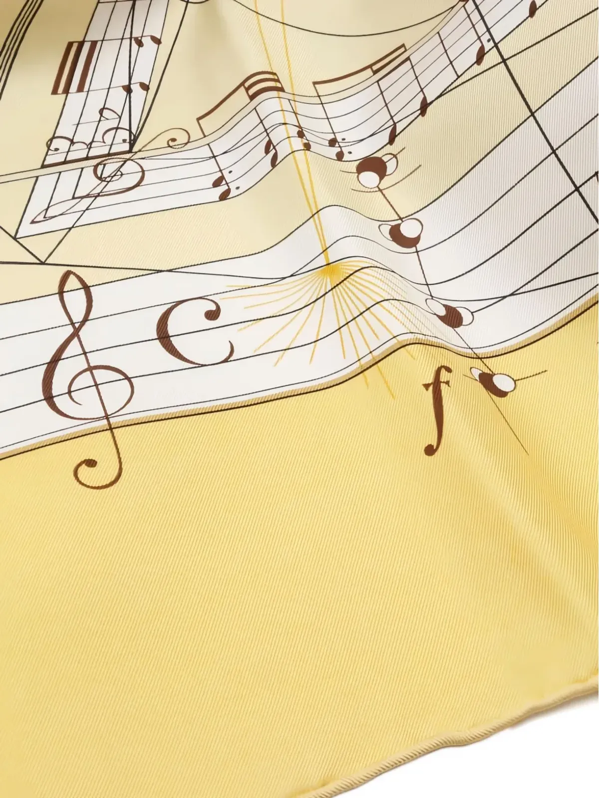 Hermès ビンテージ 2010年代 Carré 90 La Musique Des Spheres シルク スカーフ - イエロー - 画像2