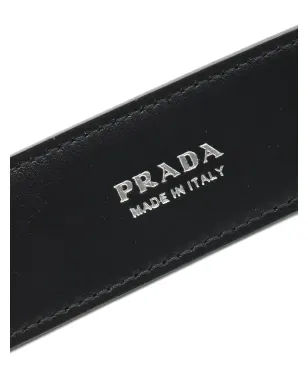 ビンテージ Prada トライアングル ロゴ レザー ベルト - サムネイル4