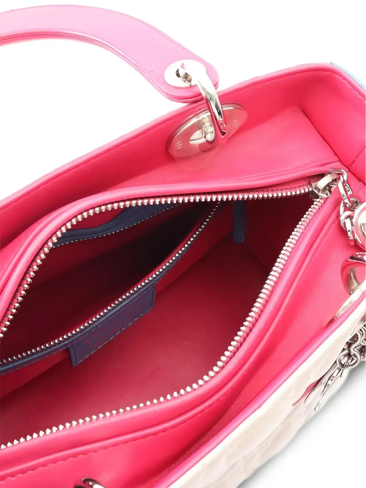 Christian Dior ビンテージ Canage Lady Dior レザー ハンドバッグ - ニュートラルカラー - 画像4