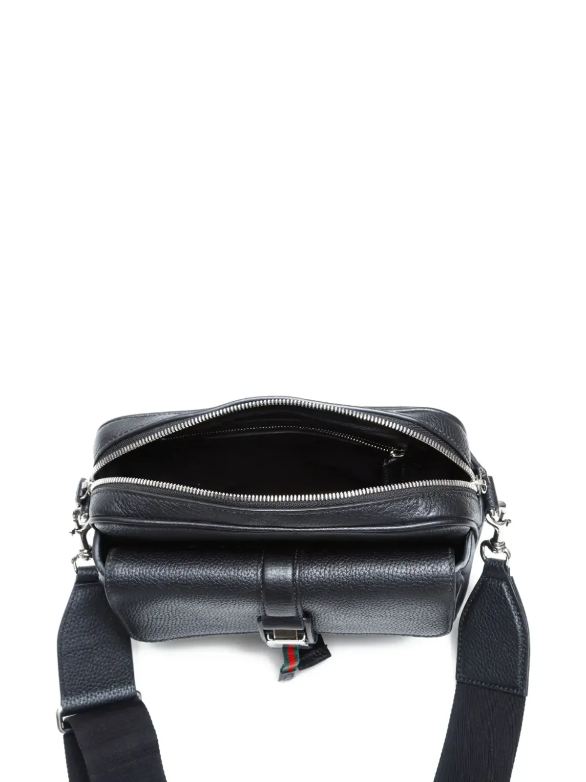 Gucci ビンテージ レザーショルダーバッグ ブラック - 画像4