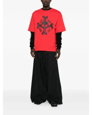 LỰU ĐẠN skull-print T-shirt - Red - サムネイル2