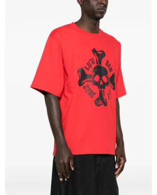 LỰU ĐẠN skull-print T-shirt - Red - サムネイル3