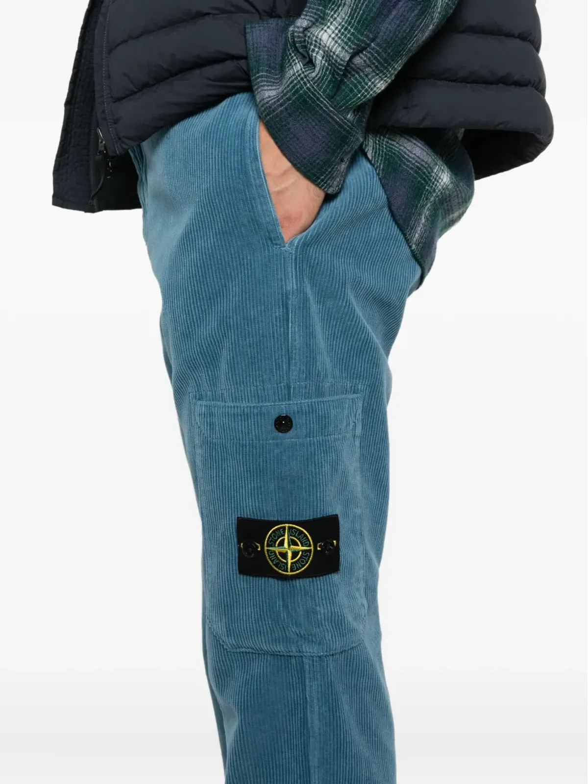Stone Island コーデュロイ ポケットパンツ ブルー - 画像5