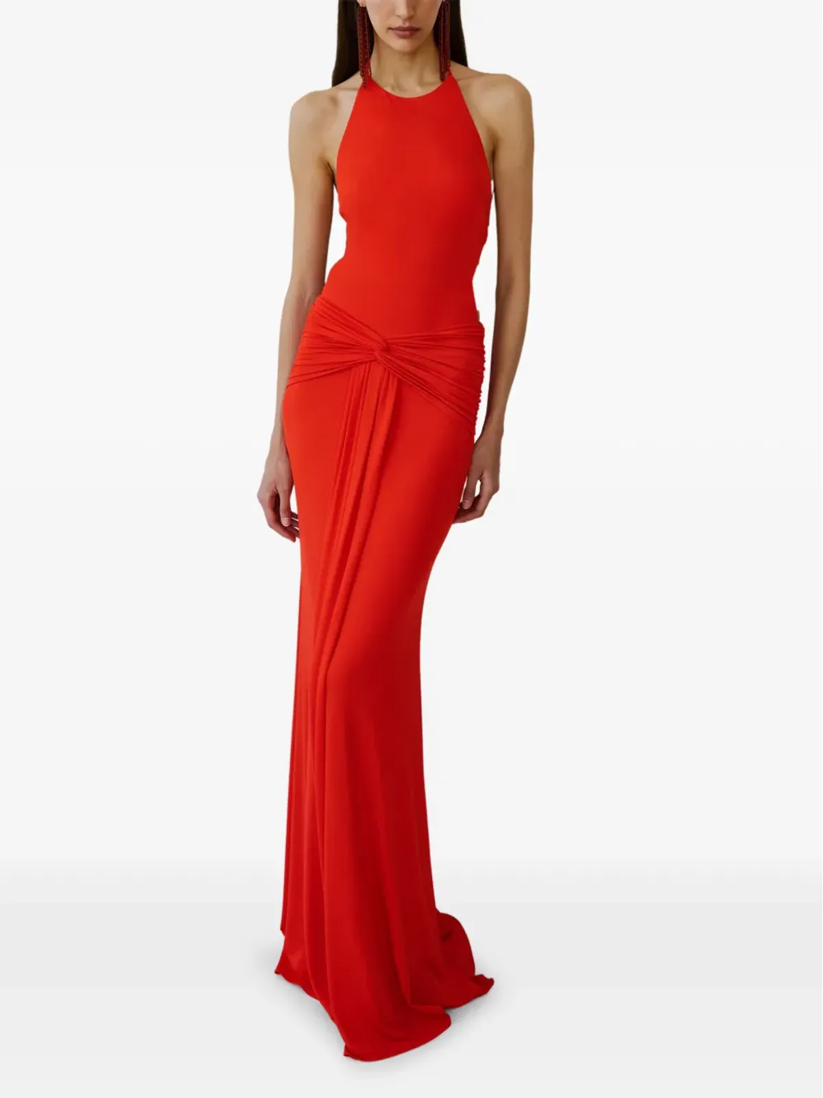 The New Arrivals Ilkyaz Ozel Euphorie knot-detail maxi dress - Red - 画像2