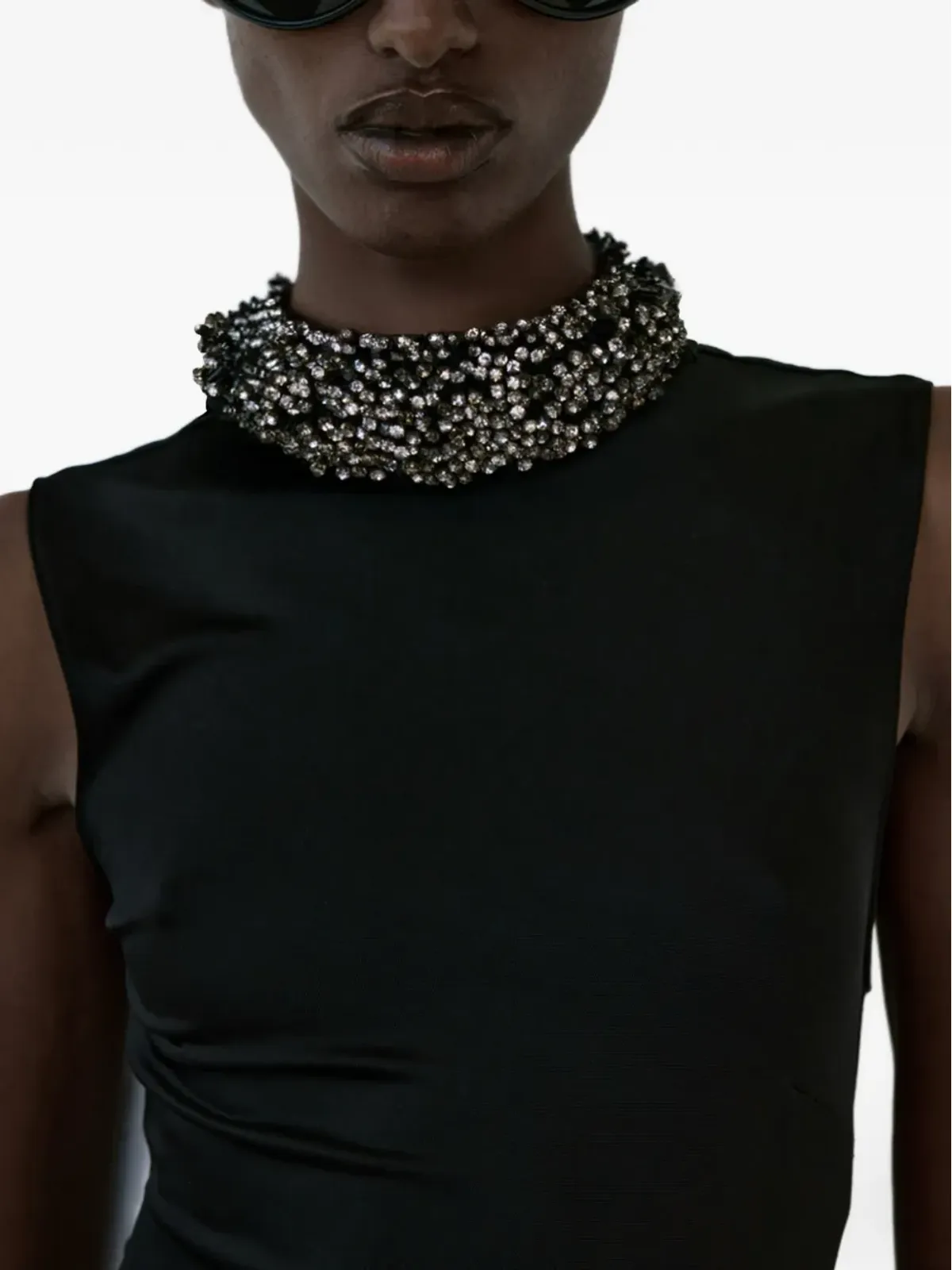 The New Arrivals Ilkyaz Ozel 装飾ノースリーブイブニングドレス - 画像4