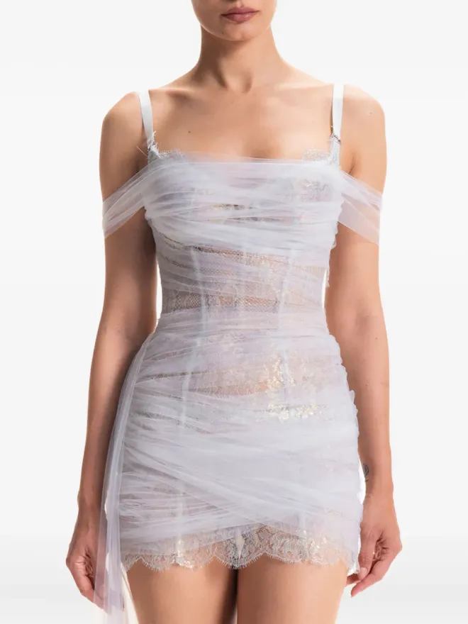 Maria Lucia Hohan Maria Lucia Hohan Salome レース装飾ミニドレスの商品画像