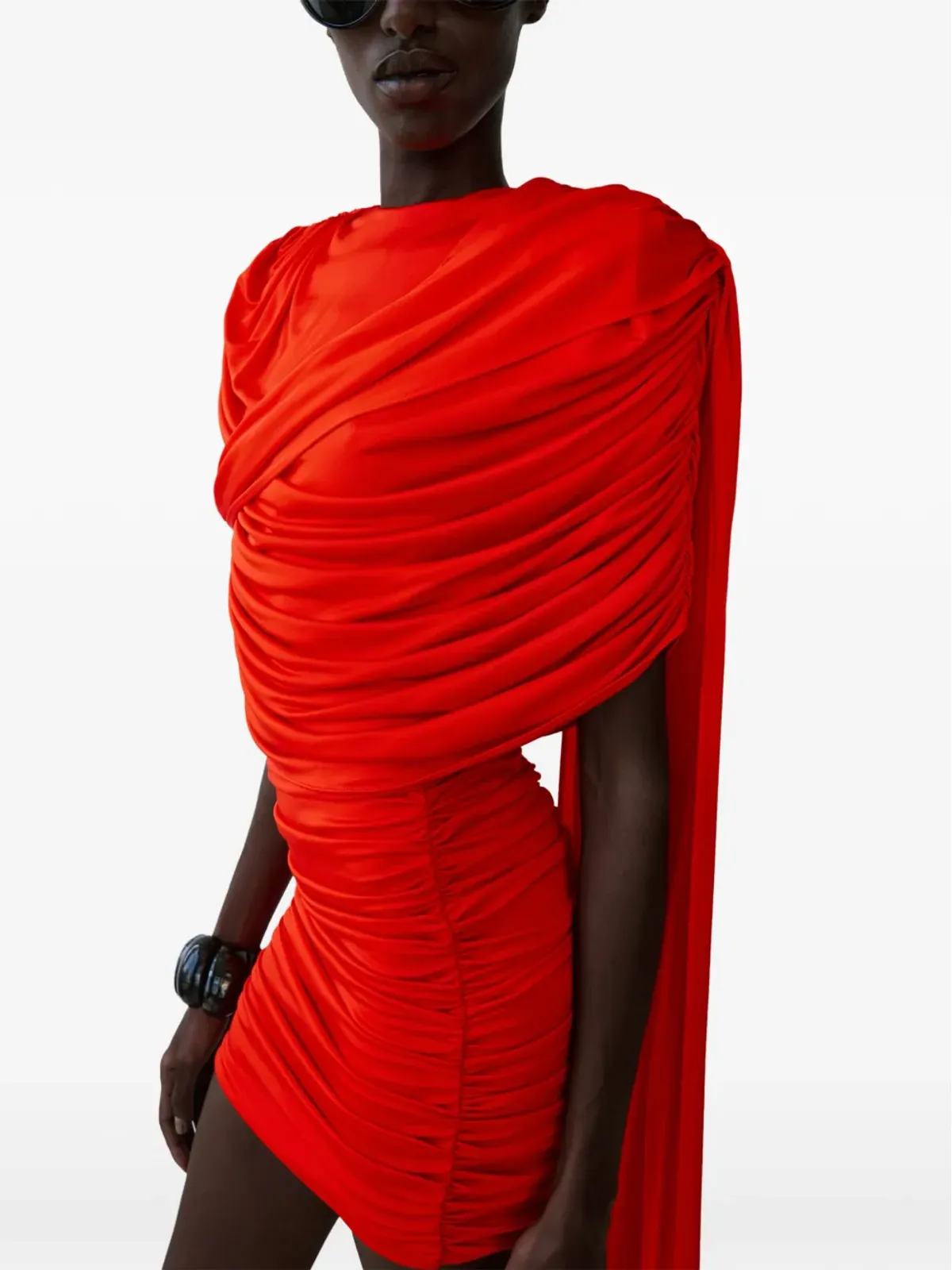 The New Arrivals Ilkyaz Ozel Khara ドレープディテール ミニドレス - 画像4