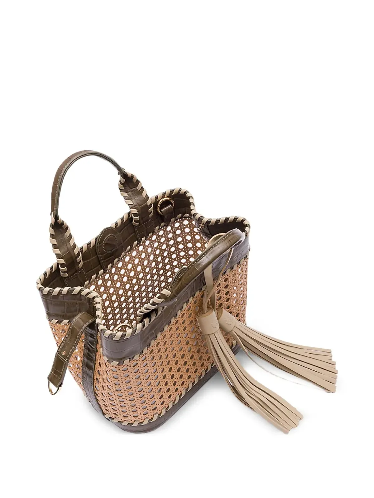 Isla Sextava woven tassel tote bag - 画像5