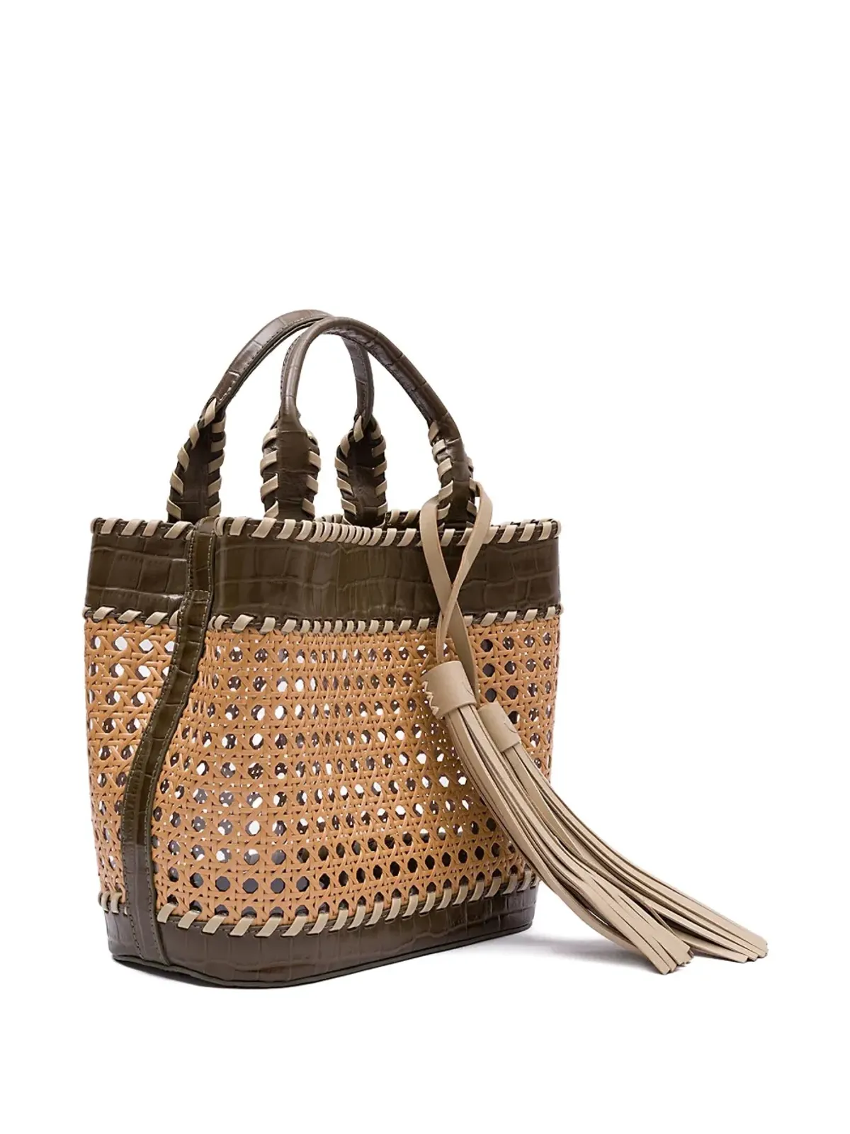 Isla Sextava woven tassel tote bag - 画像3