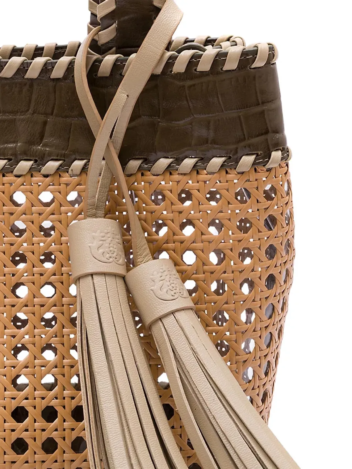 Isla Sextava woven tassel tote bag - 画像4