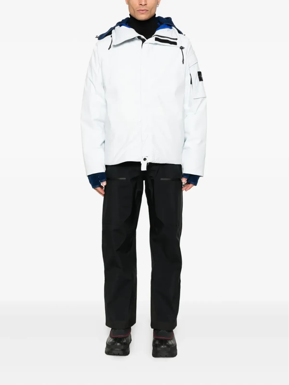 Stone Island ロゴパッチ コート ブルー - 画像2