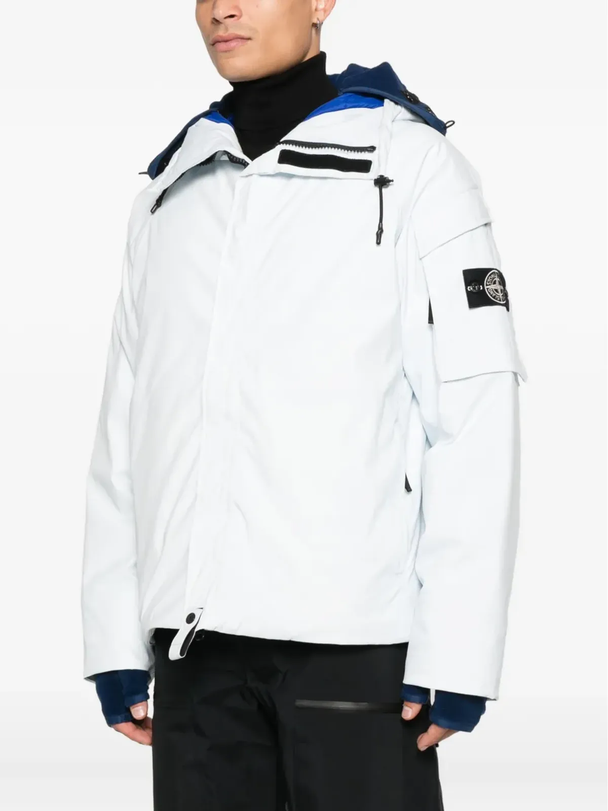 Stone Island ロゴパッチ コート ブルー - 画像3