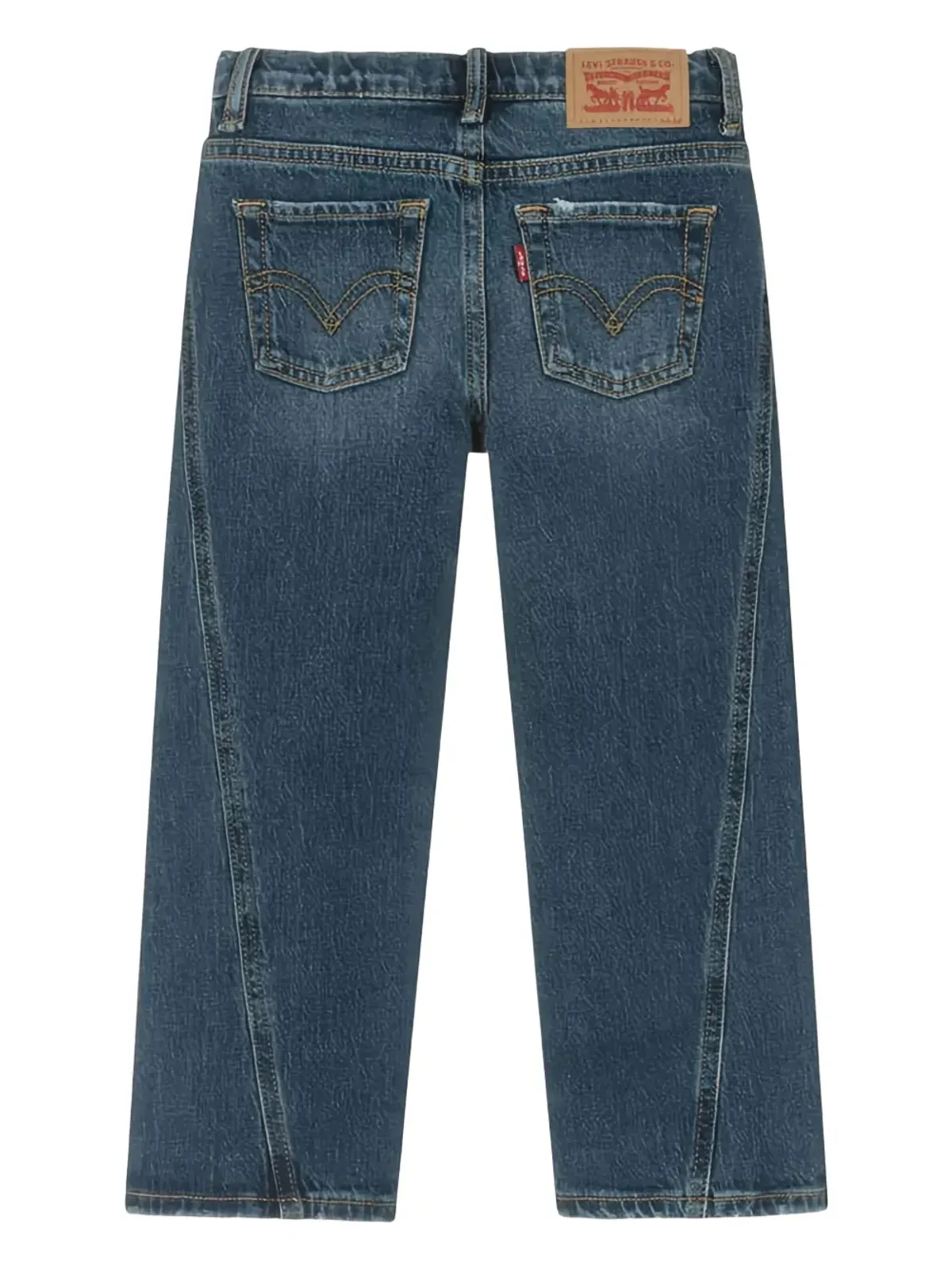 Levi's Kids ロゴパッチ・シームディテール ジーンズ ブルー - 画像2