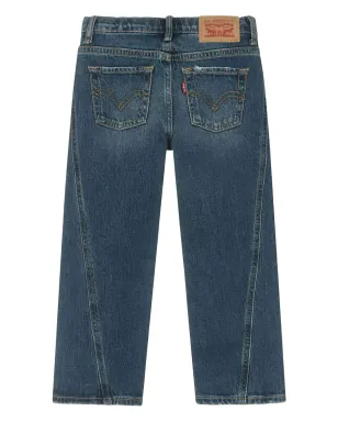 Levi's Kids ロゴパッチ・シームディテール ジーンズ ブルー - サムネイル2