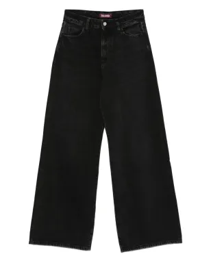 ICON DENIM コットンデニム ワイドレッグジーンズ - ブラック - サムネイル1