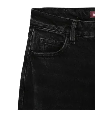 ICON DENIM コットンデニム ワイドレッグジーンズ - ブラック - サムネイル3