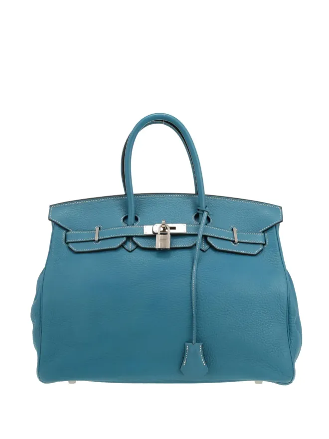 Hermès Pre-Owned Hermès ビンテージ 2007 Birkin 35 レザー トートバッグ - ブルーの商品画像