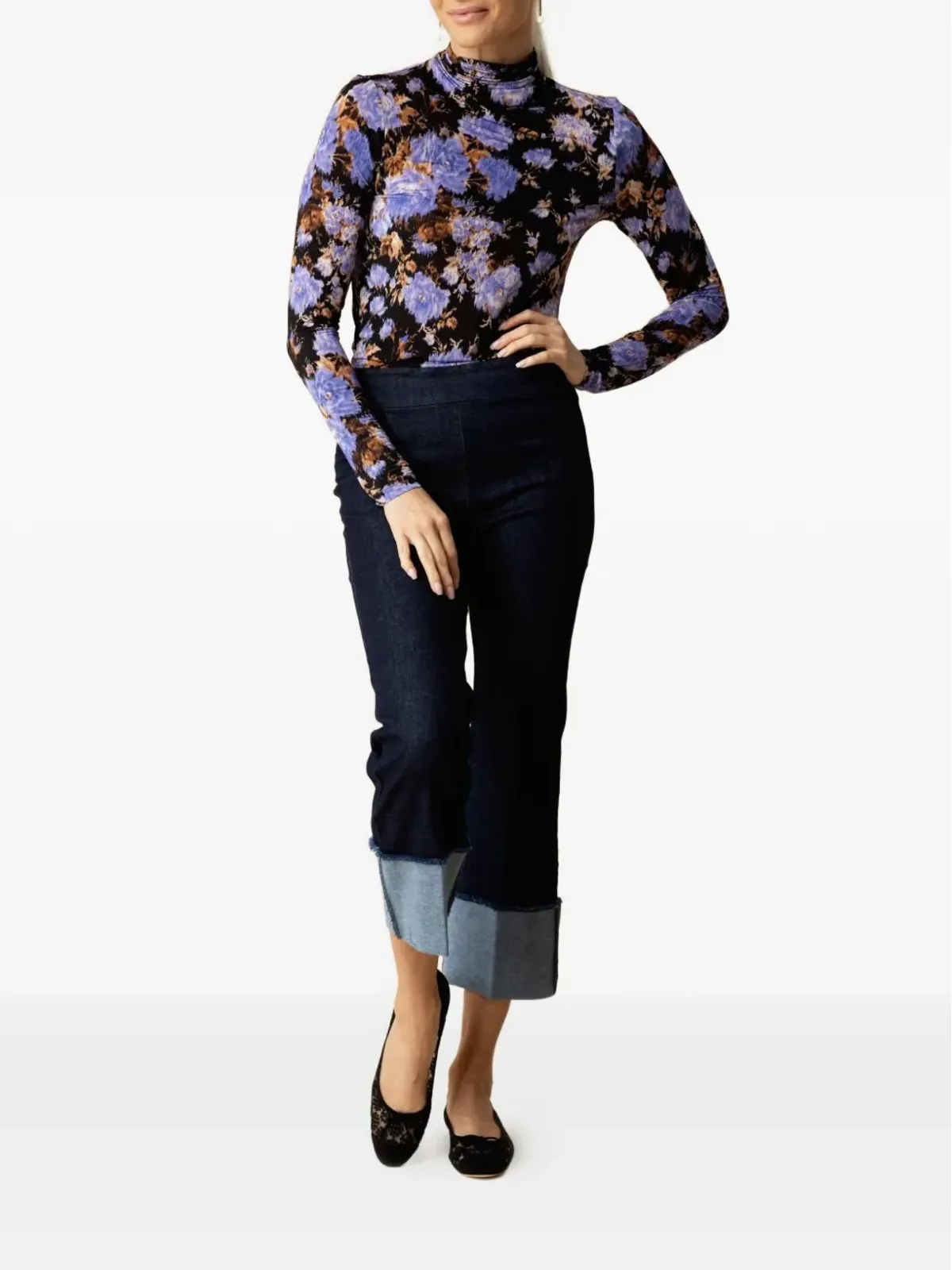 Avenue Montaigne Bonnie cuffed-hem jeans - 画像2