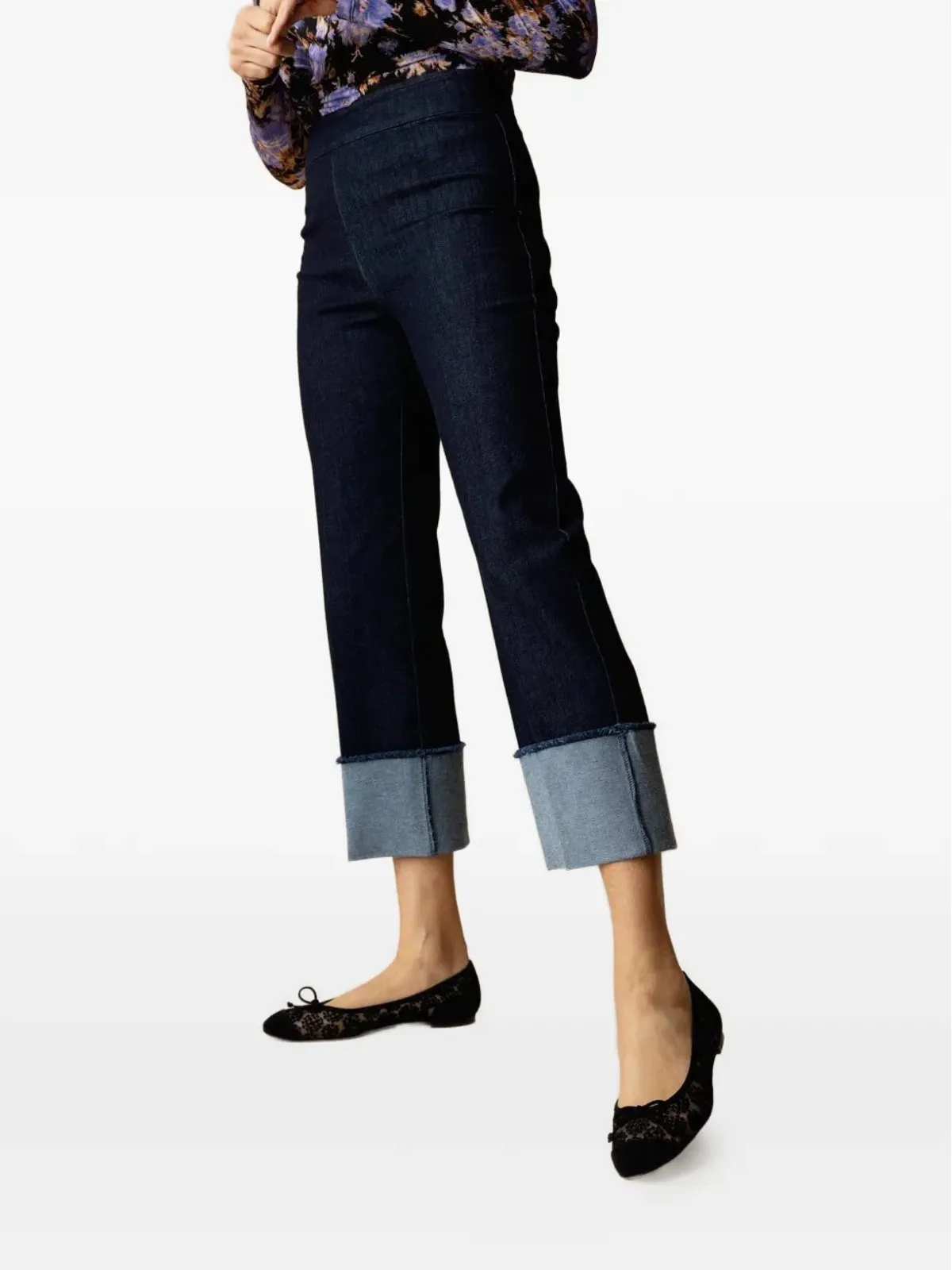 Avenue Montaigne Bonnie cuffed-hem jeans - 画像4