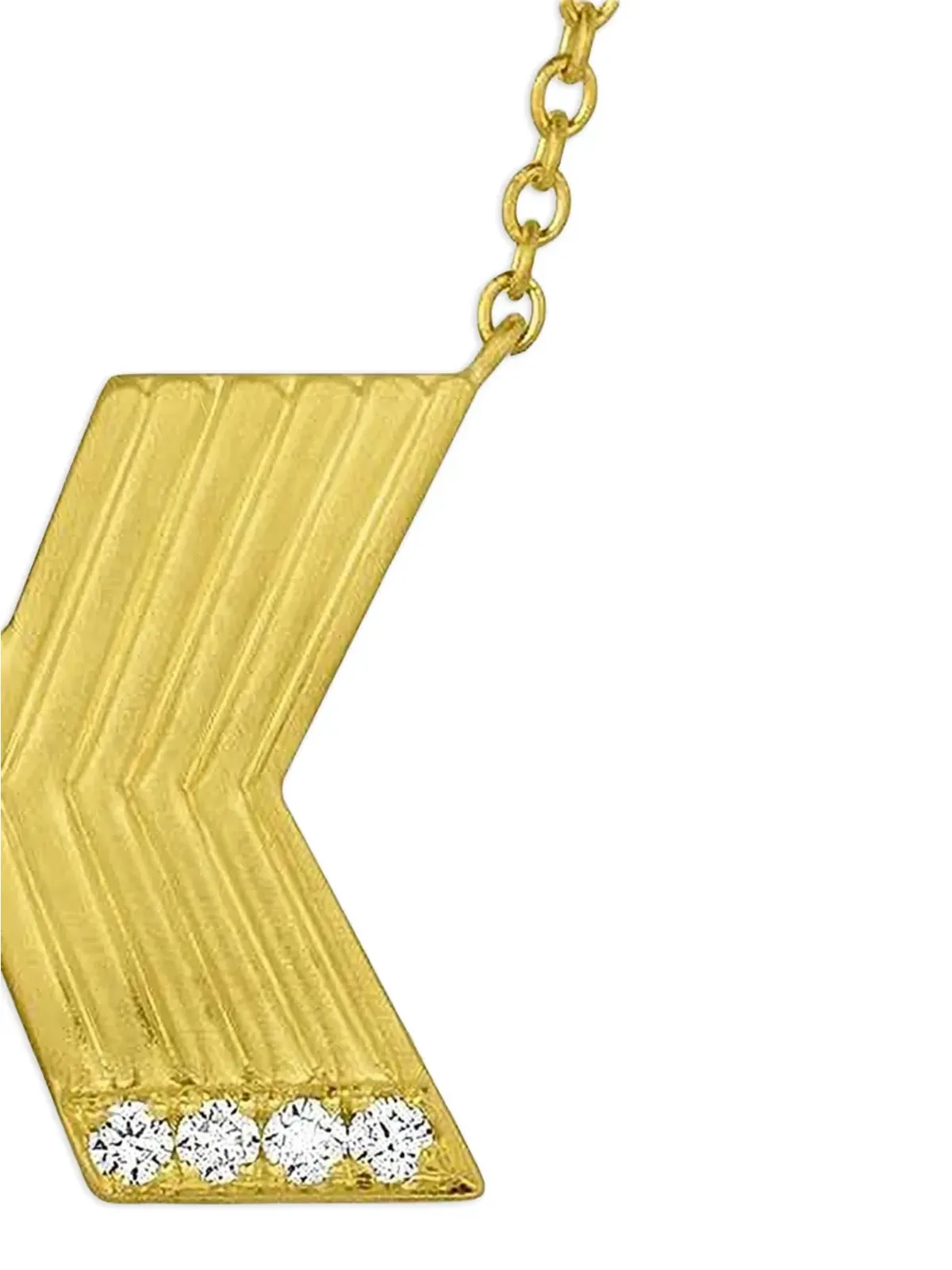 Leigh Maxwell 18K yellow gold Letter X diamond necklace - 画像2