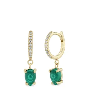 Zoë Chicco 14K yellow gold diamond and malachite earrings - サムネイル1