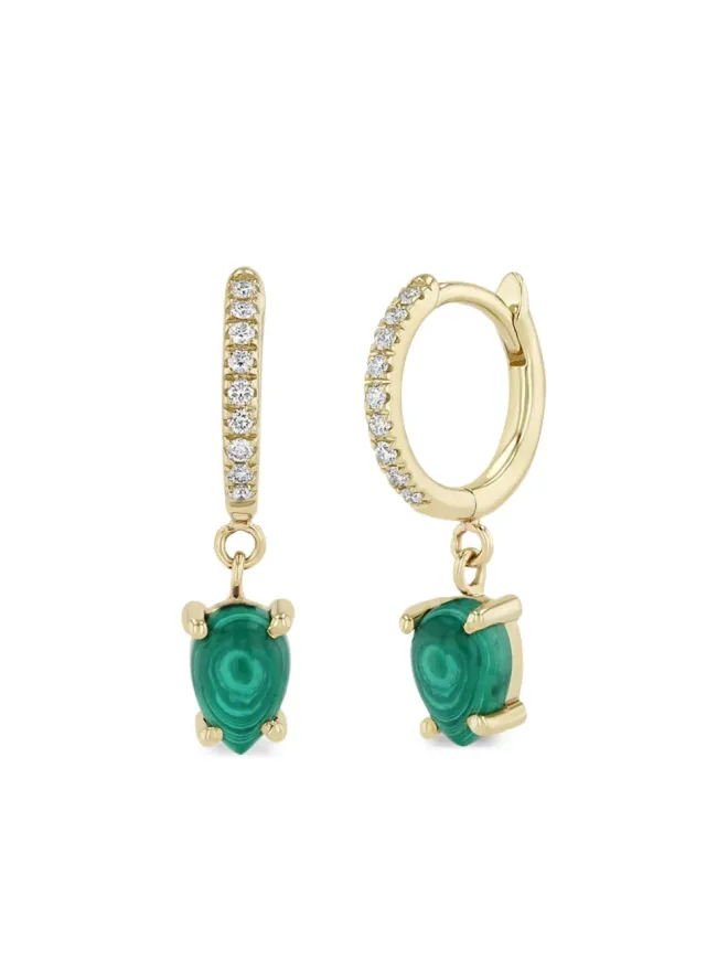 Zoe Chicco Zoë Chicco 14K yellow gold diamond and malachite earringsの商品画像