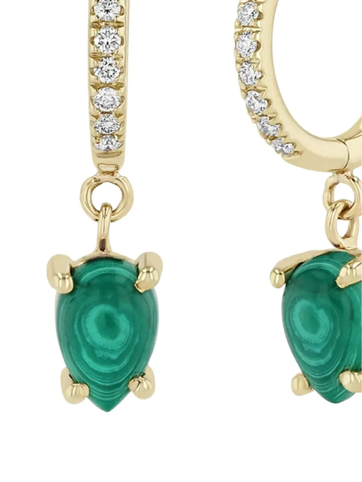 Zoë Chicco 14K yellow gold diamond and malachite earrings - 画像2