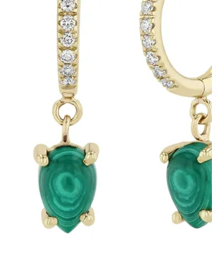 Zoë Chicco 14K yellow gold diamond and malachite earrings - サムネイル2