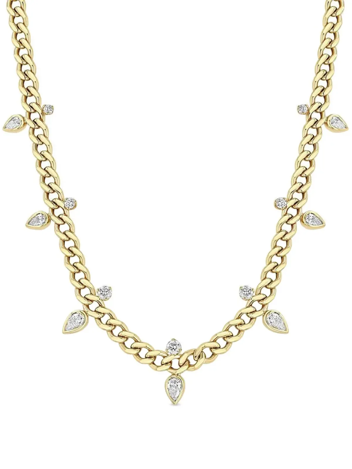 Zoë Chicco 14K イエローゴールド ホロー ダイヤモンド ネックレス - 画像1