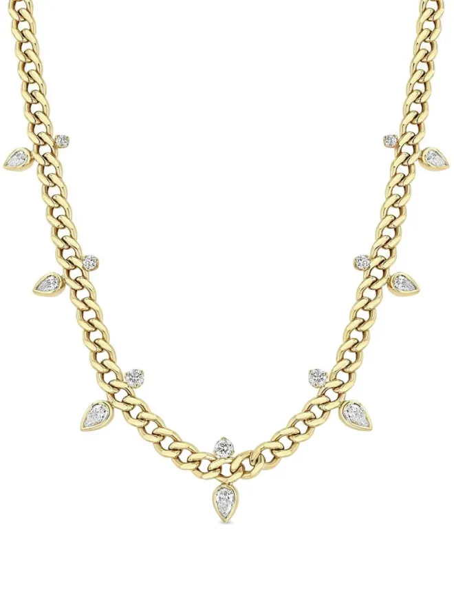 Zoe Chicco Zoë Chicco 14K イエローゴールド ホロー ダイヤモンド ネックレスの商品画像