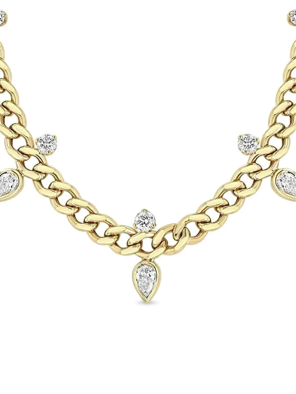 Zoë Chicco 14K イエローゴールド ホロー ダイヤモンド ネックレス - 画像2