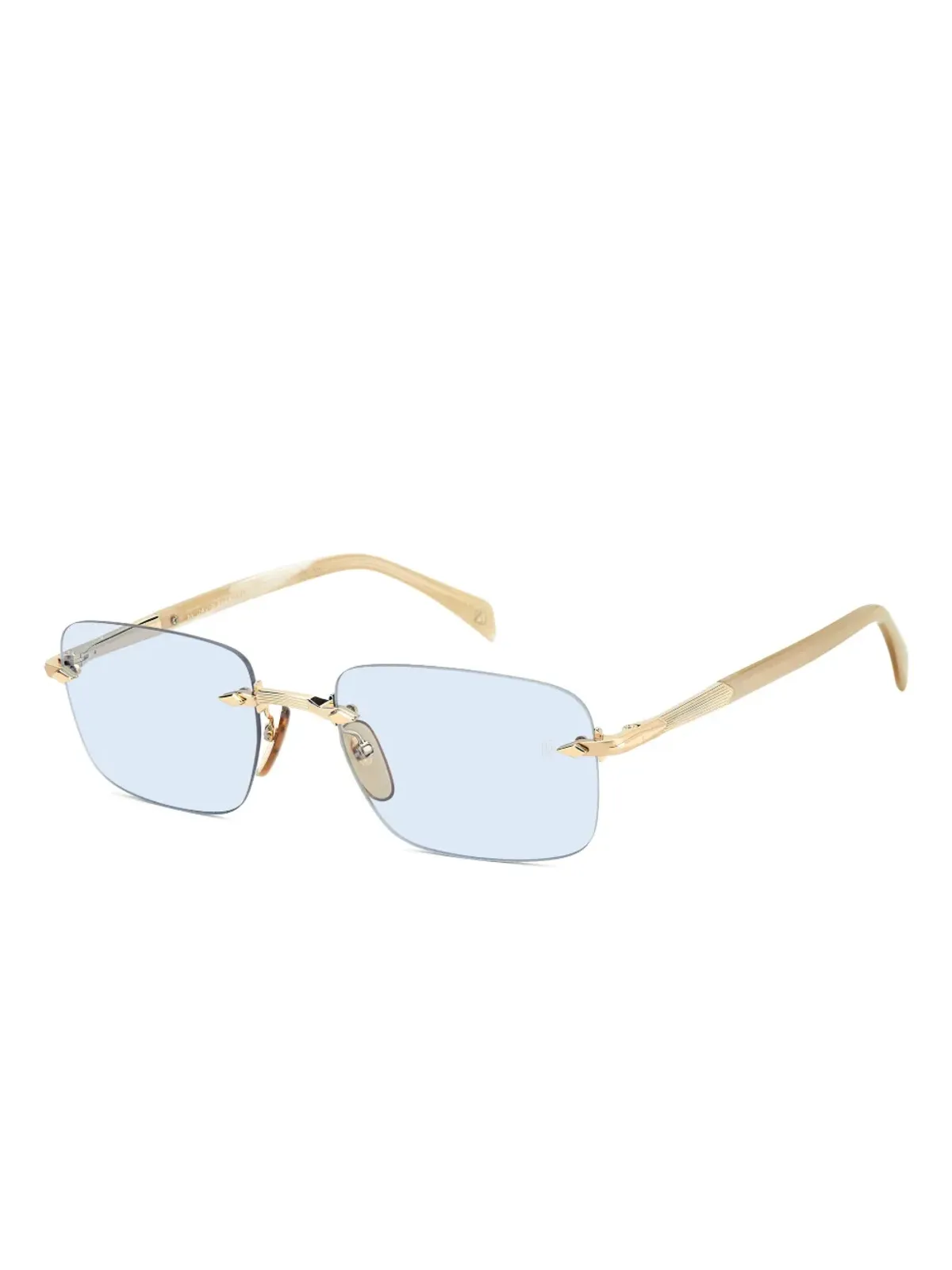 Eyewear by David Beckham 長方形サングラス（ゴールド） - 画像2