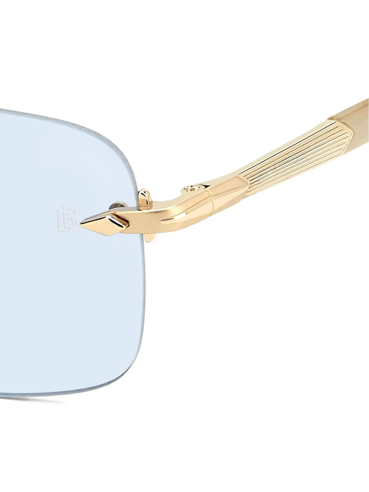 Eyewear by David Beckham 長方形サングラス（ゴールド） - 画像3