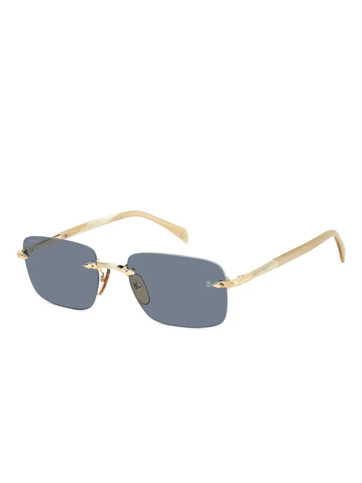 Eyewear by David Beckham 長方形サングラス（ゴールド） - 画像4