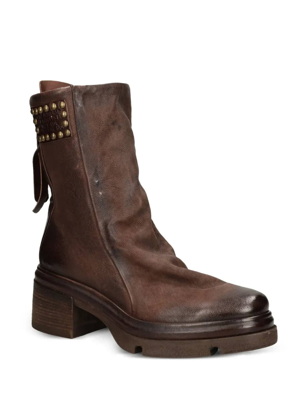 A.S.98 スタッズ付きヒールブーツ - Brown - 画像2