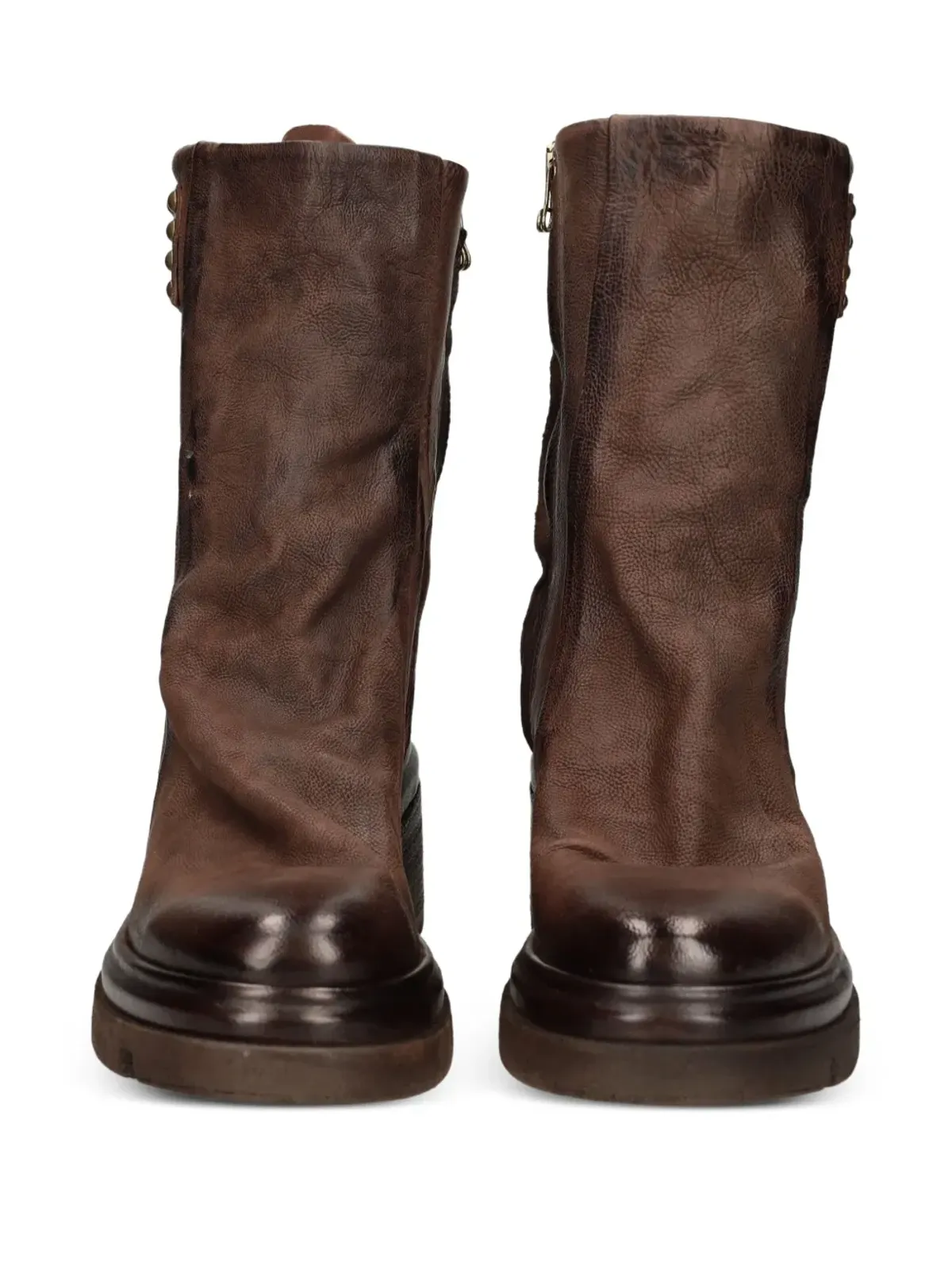 A.S.98 スタッズ付きヒールブーツ - Brown - 画像3