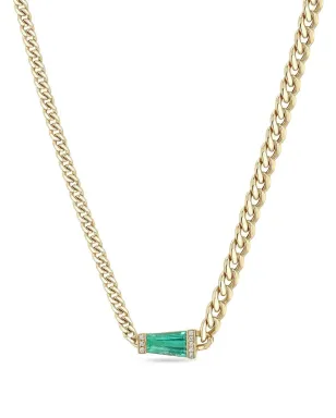 Zoë Chicco 14Kイエローゴールド ダイヤモンドとエメラルド ネックレス - サムネイル1