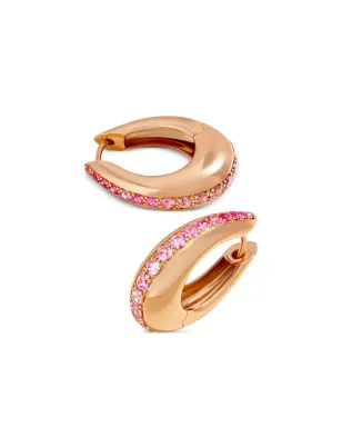 Ananya 18Kゴールド アイコン ピンクサファイア フープイヤリング - サムネイル1