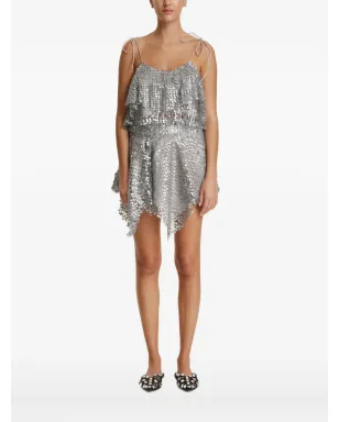 PNK sequin ruffled top - Grey - サムネイル1