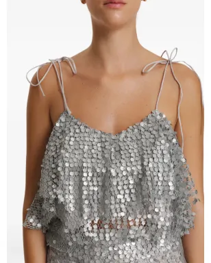 PNK sequin ruffled top - Grey - サムネイル4