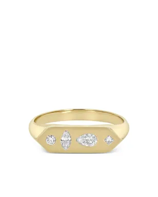 Zoë Chicco 14K イエローゴールド ヘキサゴン ダイヤモンド リング - サムネイル1