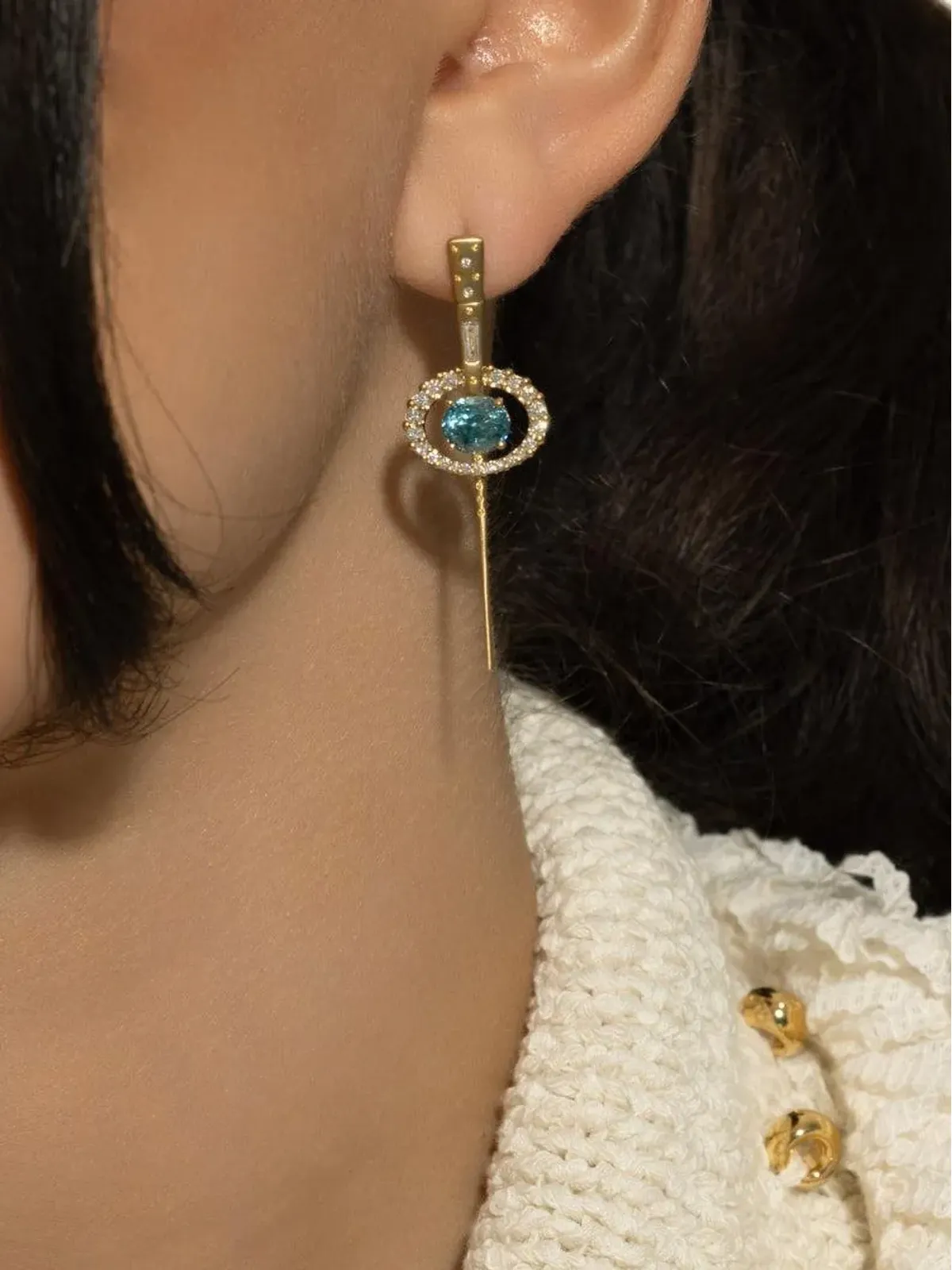 Meredith Young 18K イエローゴールド ダイヤモンド イヤリング - 画像2
