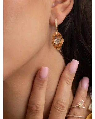 Stefere 18K ローズゴールド ダイヤモンド フープピアス - ピンク - サムネイル1