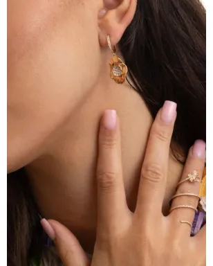 Stefere 18K ローズゴールド ダイヤモンド フープピアス - ピンク - サムネイル2