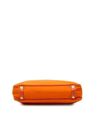 Prada ビンテージ サフィアーノ トリムド テッスート ロゴ ゴールド サッチェル - オレンジ - サムネイル4