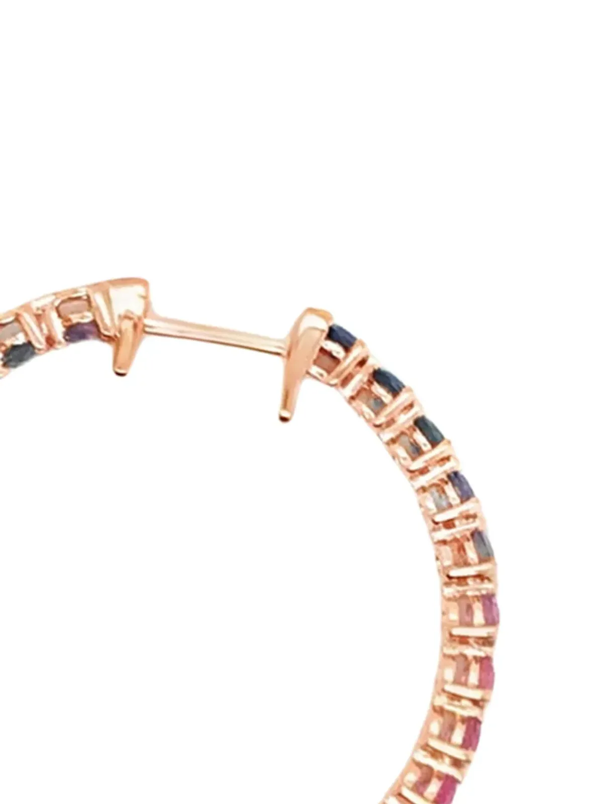 Lisa Nik 18K rose gold Inside Out sapphire hoop earrings - Pink - 画像2